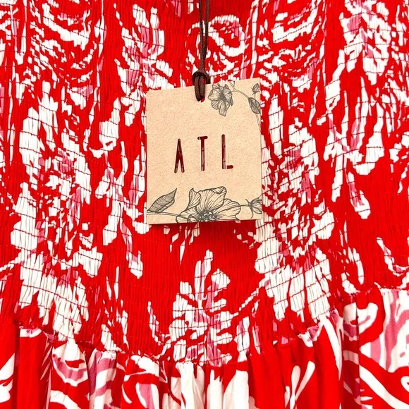 Abel the Label Anthropologie Red Floral Tiered Maxi Dress - Picture 3 of 4